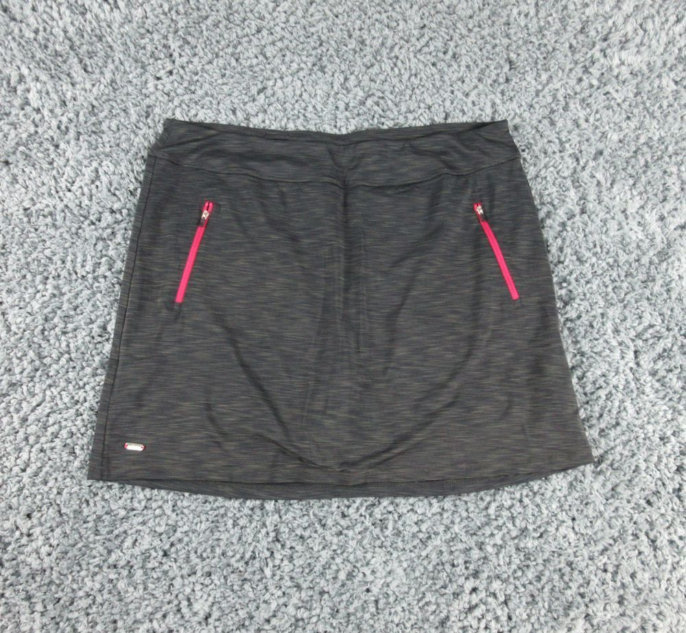 Nivo Golf Skort Womens Large Black Heather Pockets 35x16.5*